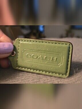 Coach Leaf Green and Medium Blue Leather Tag